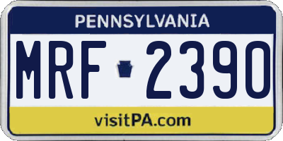 PA license plate MRF2390