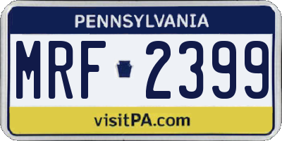 PA license plate MRF2399