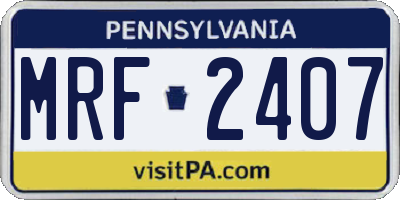 PA license plate MRF2407