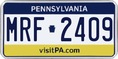 PA license plate MRF2409