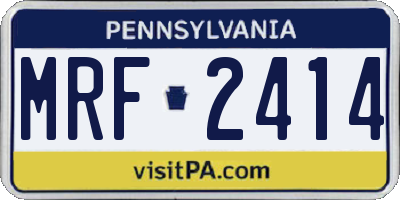 PA license plate MRF2414