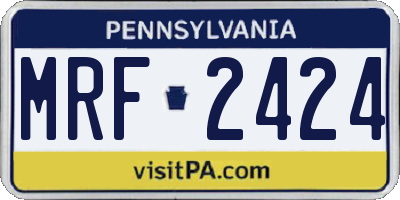 PA license plate MRF2424