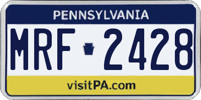PA license plate MRF2428