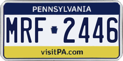 PA license plate MRF2446