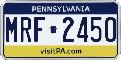 PA license plate MRF2450
