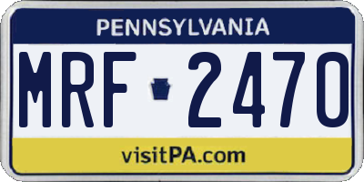 PA license plate MRF2470