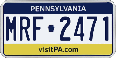 PA license plate MRF2471