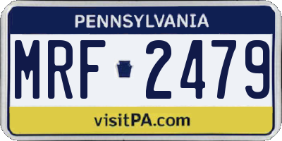 PA license plate MRF2479