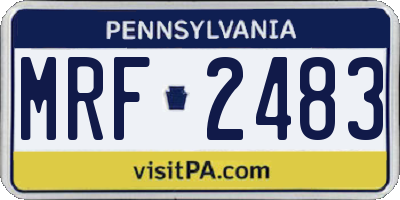 PA license plate MRF2483