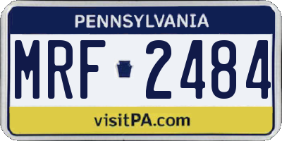 PA license plate MRF2484