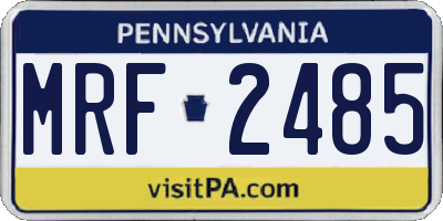 PA license plate MRF2485