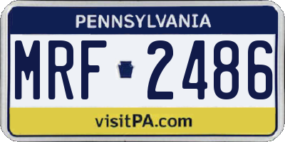 PA license plate MRF2486