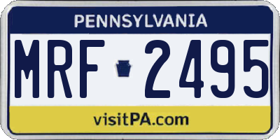 PA license plate MRF2495