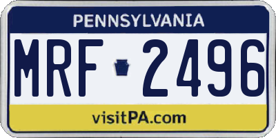 PA license plate MRF2496