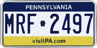 PA license plate MRF2497