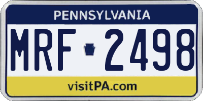 PA license plate MRF2498