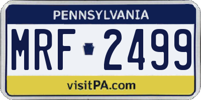 PA license plate MRF2499