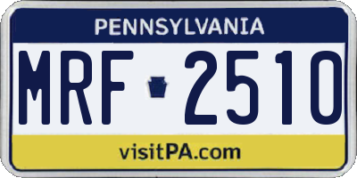 PA license plate MRF2510