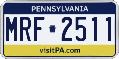PA license plate MRF2511