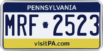 PA license plate MRF2523
