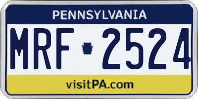 PA license plate MRF2524