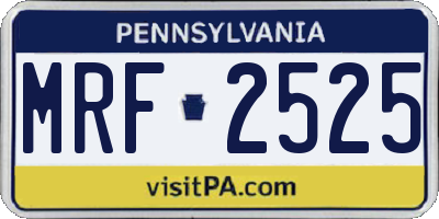 PA license plate MRF2525