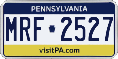 PA license plate MRF2527