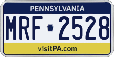 PA license plate MRF2528