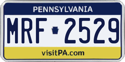 PA license plate MRF2529