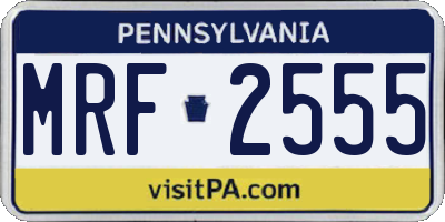 PA license plate MRF2555