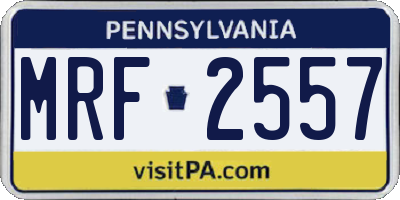 PA license plate MRF2557