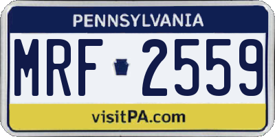 PA license plate MRF2559