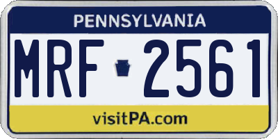 PA license plate MRF2561