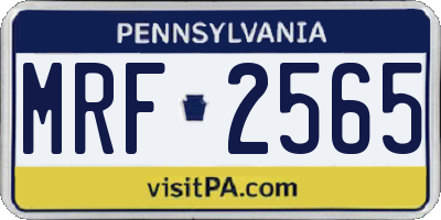 PA license plate MRF2565