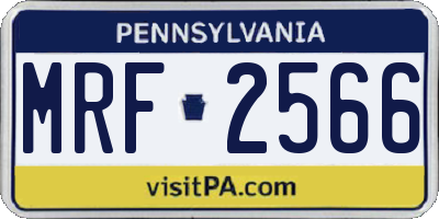 PA license plate MRF2566