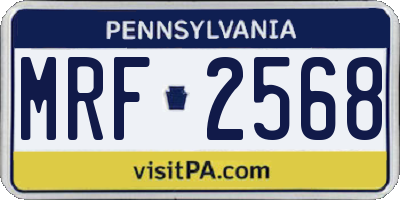 PA license plate MRF2568
