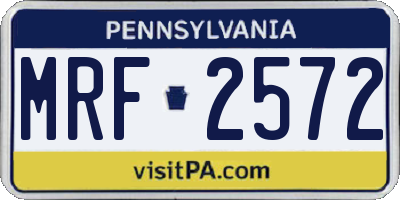 PA license plate MRF2572