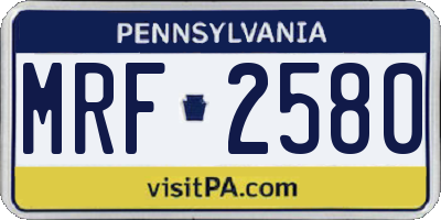PA license plate MRF2580