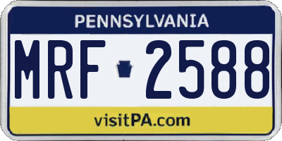 PA license plate MRF2588