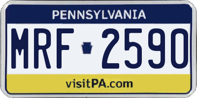 PA license plate MRF2590