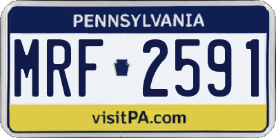 PA license plate MRF2591