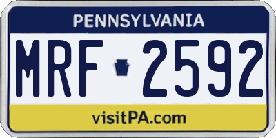 PA license plate MRF2592