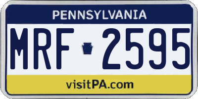 PA license plate MRF2595