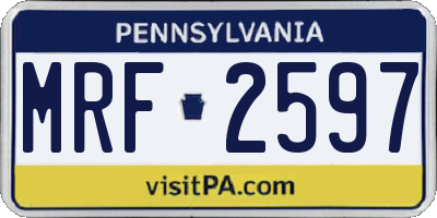 PA license plate MRF2597