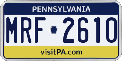 PA license plate MRF2610