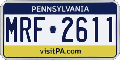 PA license plate MRF2611