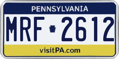 PA license plate MRF2612