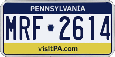PA license plate MRF2614