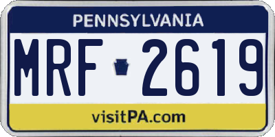 PA license plate MRF2619