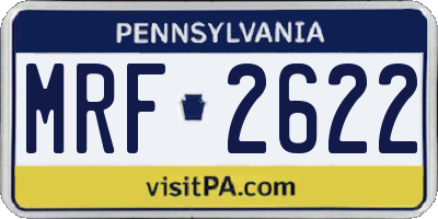 PA license plate MRF2622